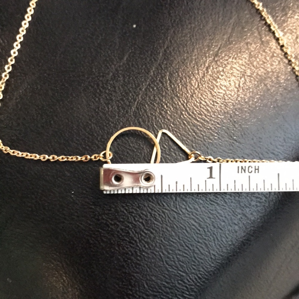 Geometric Interlocking Triangle & Circle Necklace… - image 6